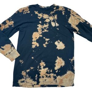 Talentless Shirt Mens M Black Tie Dye Cotton Crew Neck Long Sleeve Pullover